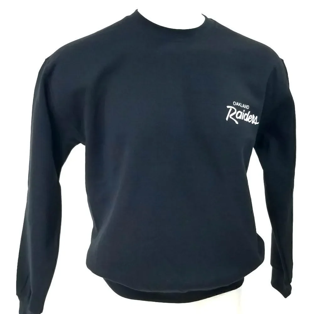 OAKLAND RAIDERS NFL Double Script Retro Logo LS Pullover Crewneck, Sweatshirt - Picture 5 of 5
